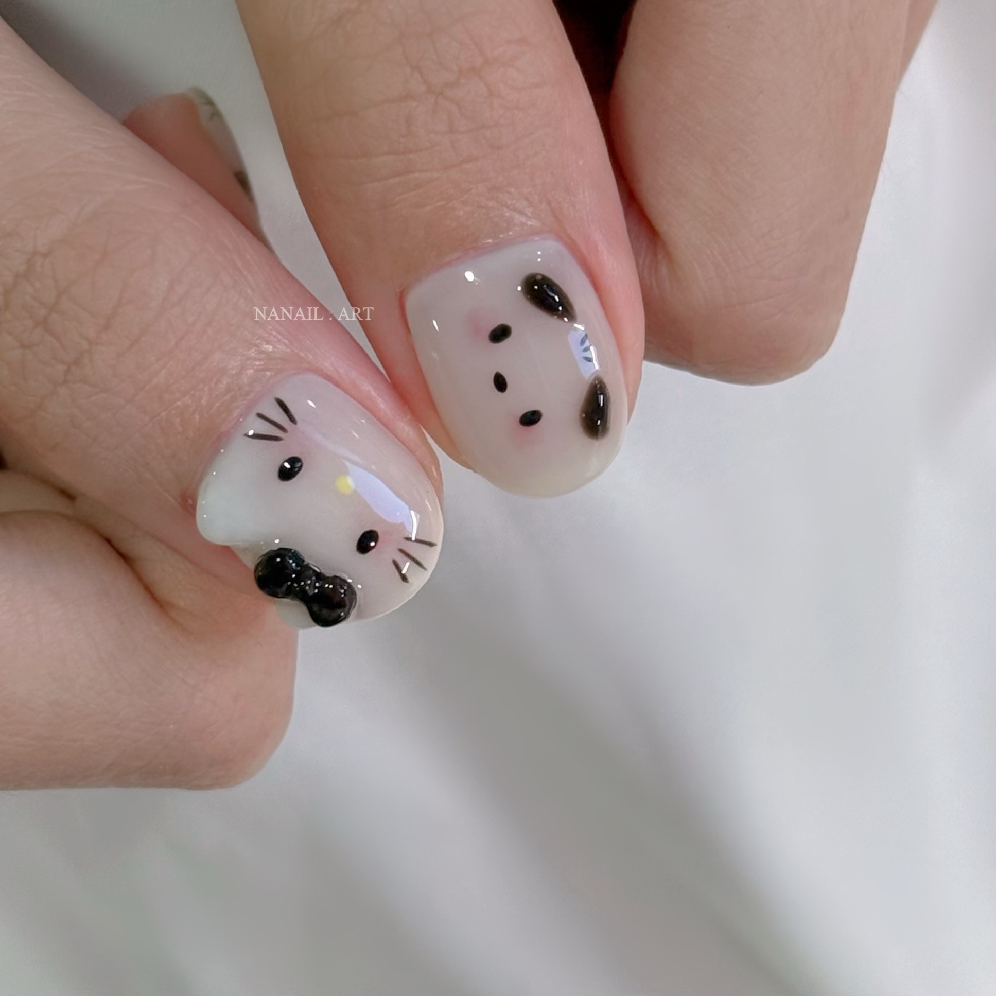 Nanail art 立體角色局部美甲作品